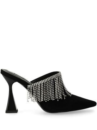 Karl Lagerfeld 90mm Debut II fringed mules - women - Calf Leather/Calf Suede/Rubber - 38 - Black