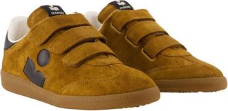 Isabel Marant Womens Beth Trainers - Isabel Marant Leather Khaki Calfskin Shoes Sneakers
