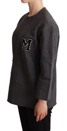 Dolce & Gabbana Womens Logo-Embroidered Cotton Sweatshirt Gray Sweatshirts