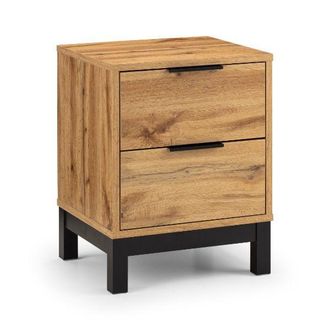 Julian Bowen Bali Bedside Table 2 Drawer Oak - Julian Bowen | TJ Hughes