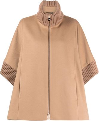 Cinzia Rocca wide-sleeves virgin wool jacket - women - Virgin Wool/Viscose - 40 - Brown