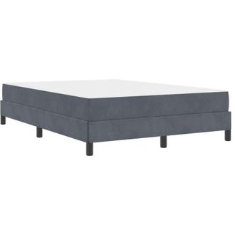 vidaXL Vidaxl - Cama Box Spring Con Colch&oacute;n Gris Oscuro 160 X 200 Cm Terciopelo