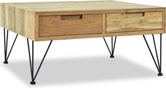 vidaXL Mesa De Centro De Teca Maciza 80x80x40 Cm Vidaxl