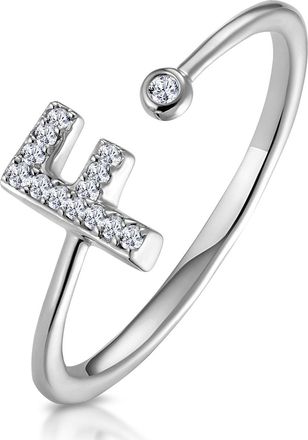The Diamond Store Diamond Initial F Ring 0.07ct set in 9K White Gold