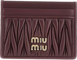 Miu Miu Matelass&eacute; nappa leather cardholder Woman One Size