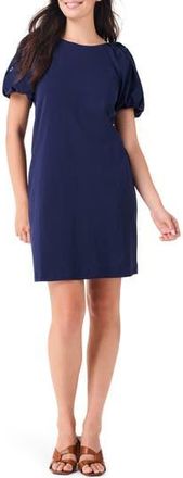 Nic+Zoe Puff Sleeve Cotton T-Shirt Dress in Dark Indigo at Nordstrom Rack, Size Medium