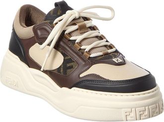 Fendi Fendi Ff & Leather Sneaker