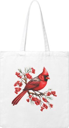 Generic Red Cardinal Bird Canvas Tote Bag For Sewers & Knitters, Sewing Theme Reusable Grocery Bag, Funny Crafting Gift For Women, Large Capacity Canvas Shoul