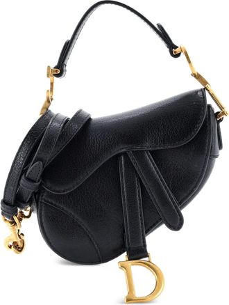 Dior Saddle Handbag with Strap Leather Micro shoulder bag - Nero