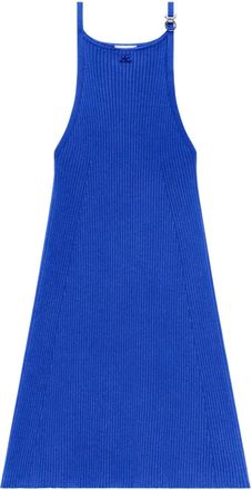 Courrèges Abito corto con ricamo - Blu