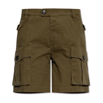 Dsquared2 Logo Shorts - Dames - Bermuda - Groen - M - Katoen - Korte Broeken