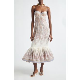 Zimmermann Alchemy Paisley Print Linen & Silk Dress in Cream Paisley at Nordstrom, Size 3