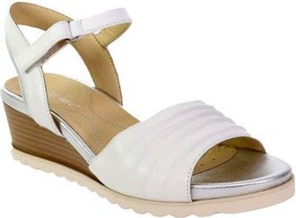 David Tate Kena Ankle Strap Wedge Sandal in White Lamb at Nordstrom, Size 9.5
