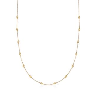 Ross-Simons Bezel-Set Diamond Station Necklace in 14kt Yellow Gold