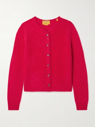 Guest In Residence Cardigan In Cashmere Spazzolato Grizzly - Rosso