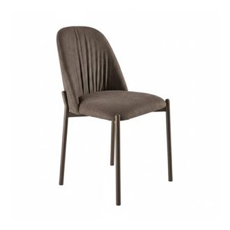 MondoViro Conjunto de 2 sillas de tela marr&oacute;n 47x56 cm 86h