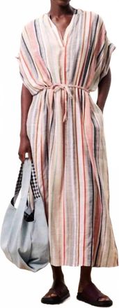 FRNCH Womens Summer Postcard Dress In Multicolored Stripes