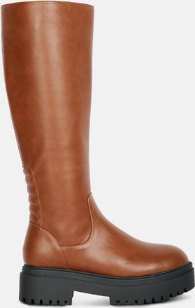 London Rag axle round toe platform knee high boots