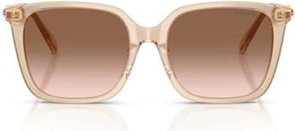 Swarovski 55mm Pillow Sunglasses in Milky Beige /Gradient Brown at Nordstrom