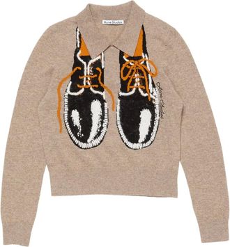 Acne Studios polo-neck sweater - men - Nylon/Wool/Cotton/Yak - M - Neutrals