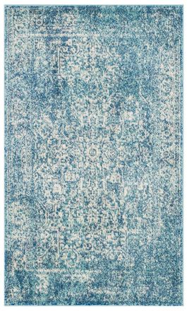 Safavieh Alfombra transicional de polipropileno azul/blanco, 122 x 183 cm