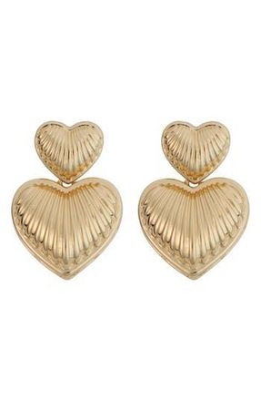 Panacea Double Heart Drop Earrings in Gold at Nordstrom Rack