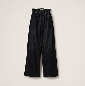 Miu Miu Washed flocked chambray pants
