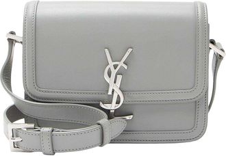 Saint Laurent Grey Calfskin Small Solferino Shoulder Bag (Authentic Pre-Loved)