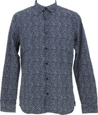 Teddy Smith Mens Ml Karton Dress Shirt, Total Navy/Blue/White, M