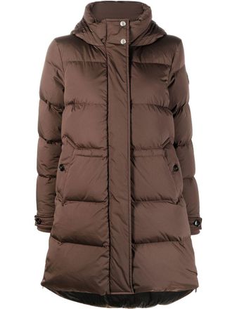 Woolrich Alsea down-padded parka - women - Feather Down/Polyamide/Polyamide/Spandex/Elastane - M - Brown
