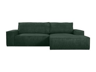 VENTE-UNIQUE.COM Sof&aacute; rinconera terciopelo verde pino