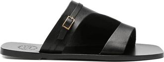 ATP Atelier Schoenen, Dames, Zwart, 38 EU, Leer, Varna Sandal met Gesp