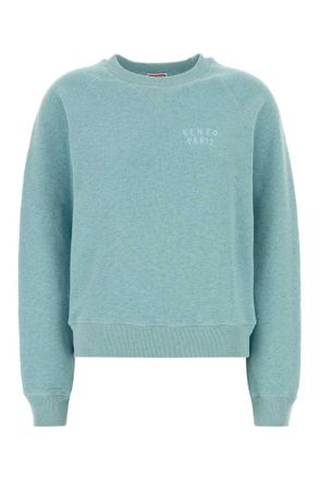 Kenzo Light Blue Crew Neck Logo Sweatshirt