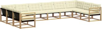 vidaXL Conjunto De Sof&aacute;s De Exterior 10 Uds. Blanco Y Crema Vidaxl