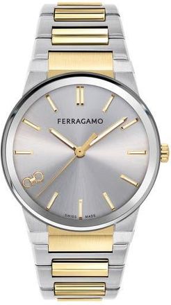 Ferragamo Infinity Sapphire Bracelet Watch, 41mm in Two Tone at Nordstrom Rack