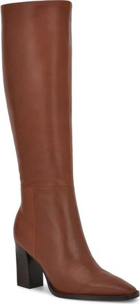 Nine West Zazz Knee High Boot in Cognac at Nordstrom, Size 10.5 Regular Calf