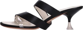 3Juin Mikonos Leren Mules - Dames - Muiltjes - Zwart - 41 EU - Leer - Schoenen