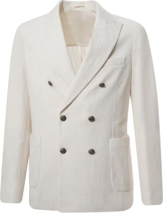 Circolo 1901 6-knopen blazer - Heren - Blazers - Beige - L - Katoen - Jassen