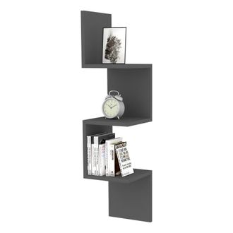 Dmora Estanter&iacute;a Budoni, 3 Estantes, Tono Antracita, 105x25x25h Cm Negro Antracita