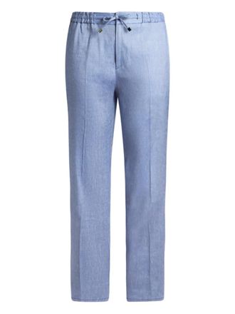 Etro twill drawstring trousers - Blue