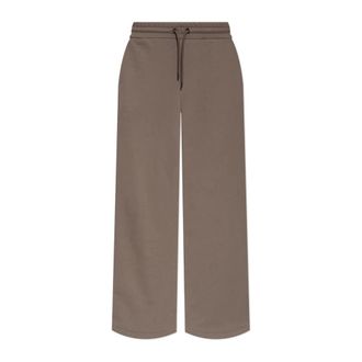 Emporio Armani Broeken, Dames, Bruin, XL, ASV Elastische Trainingsbroeken met Tailleband