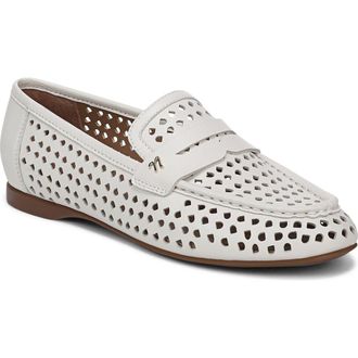 Naturalizer Bloom Perforated Penny Loafer in Warm White at Nordstrom, Size 7.5