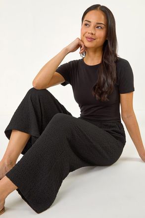 Roman Textured Cropped Stretch Trouser