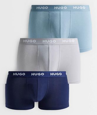 HUGO BOSS HUGO Red - Confezione da 3 boxer blu con fascia in vita con logo
