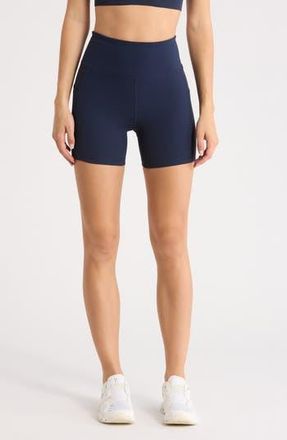 Zella Perform Pocket Bike Shorts in Navy Sapphire at Nordstrom Rack, Size X-Large
