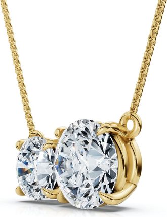 Pompeii3 1 1/2Ct Rounds Toi et Moi Diamond Pendant 14k Gold or Pt Lab Grown Size: 1/3 Wide