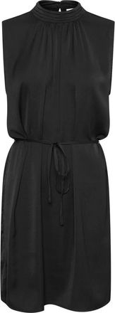 Saint Tropez Zwarte jurk met halslijn detail - Dames - Korte kleedjes - Zwart - 2XL - Polyester - Kleedjes