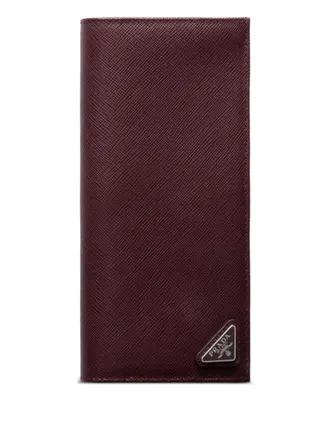 Prada logo leather wallet - Red