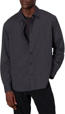 Rag & Bone Finch Zigaag Dobby Button-Up Shirt in Black Stripe at Nordstrom Rack, Size Xx-Large