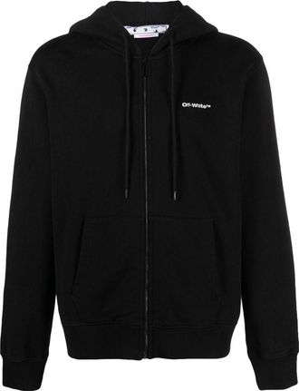 Off-white Wave Diag-Stripe Zip-Up Hoodie OMBE013C99FLE0071001